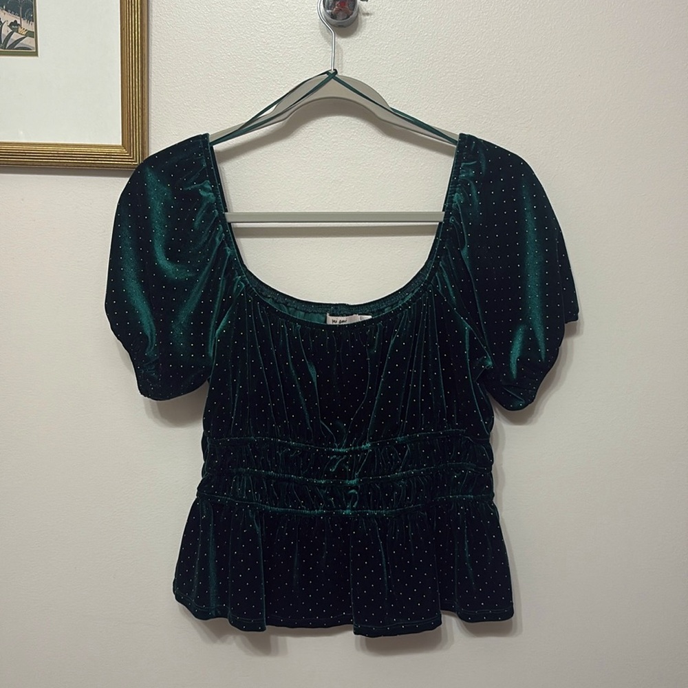 Velvet Peplum Top